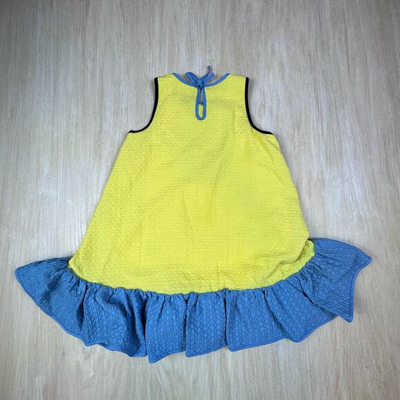 Victoria Beckham for Target Yellow Cloque Ruffle Sleeveless Dress Girls Medium - Picture 9 of 12